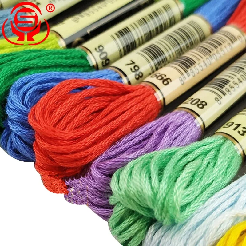 
6pcs/bag Cross Stitch Polyester Cotton Embroidery Floss Thread Colorful Embroidery Sewing Floss Wholesale 