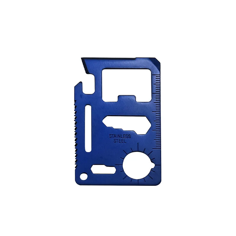 11-in-1 Mini Stainless Steel Survival Multi-Tool Card Portable Outdoor Hiking Camping Pocket Wallet Cards Multi-Function Tool