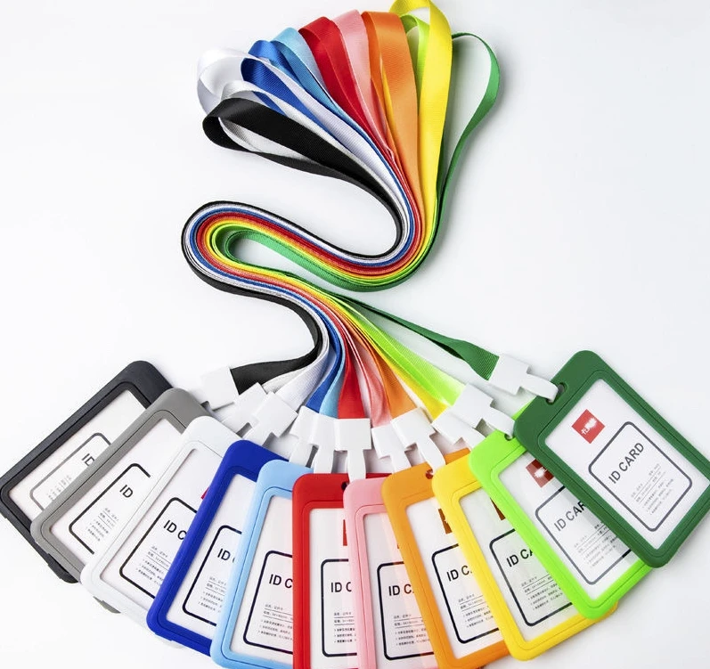 Custom Double-Sided Transparent Work Card Access Card Listing Certificate Hanging Neck Lanyard  Plastic Id Card Holder