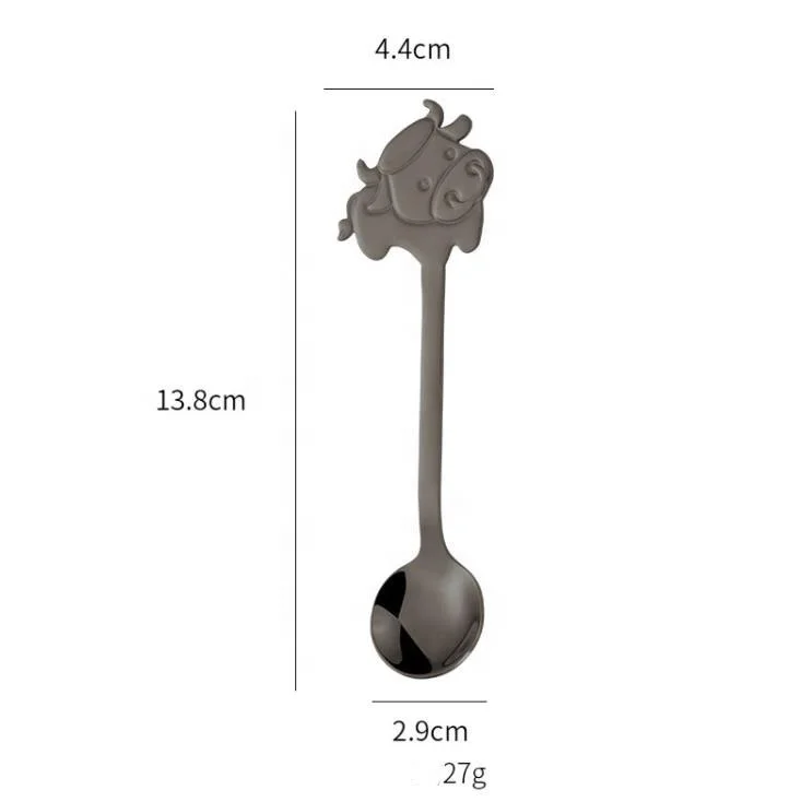 Creative Cat Design Long Handle Dessert Spoon Ice Cream Candy Teaspoon Tableware Coffee Spoon