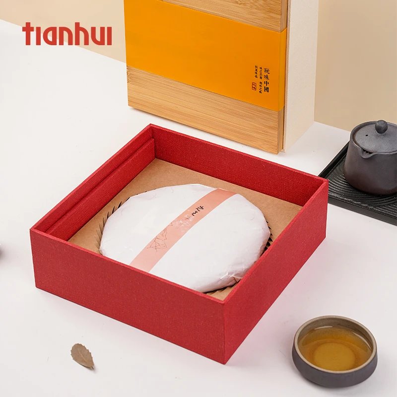 Tianhui Bamboo Lid Paperboard Gift Box Packaging Tea Box for Craft Cookies