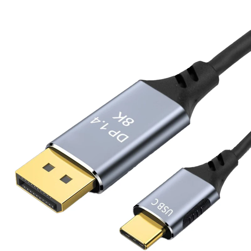 Dynamic HDR Type-c To Dp Displayport Cable 8k 60hz Usb C To Displayport Cable 32.4Gbps Usb Type C To Dp Cable