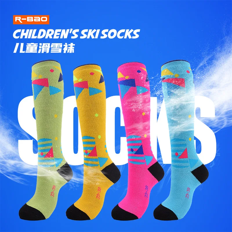  Зимние теплые гольфы Socksmate для катания на лыжах детские Нескользящие супер толстые Лыжные носки Детская уличная спортивная одежда длинные термоноски с