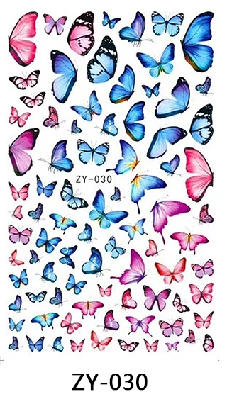  ZY-025-034 разноцветными бабочками Nail Art Наклейки клей тонкий 3D виниловые наклейки на стену с рисунком