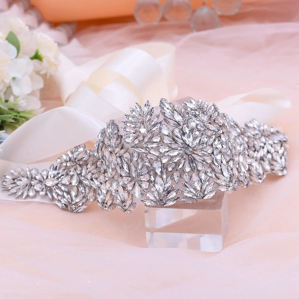 Genya Rose Gold Rhinestones Ladies Prom Evening Dress Accessories Wedding Rhinestone Girdle