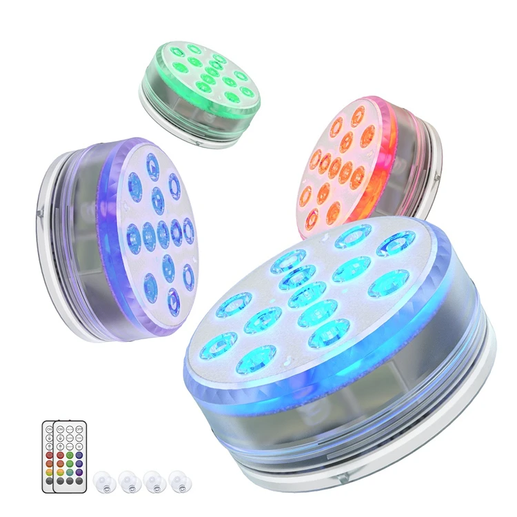 JACKYLED 16 Colors IP68 Submersible Led Light with Suction Cup Outdoor Garden Swimming Pool lamp