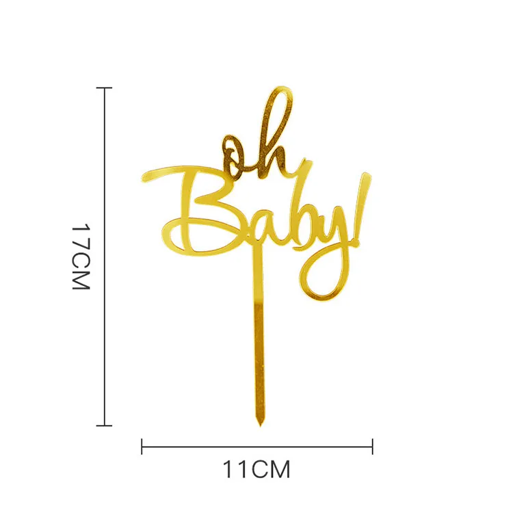 OH Baby Acrylic Birthday Cake Topper for Boy And Girls Baby Shower Decoration Kid Children Happy Birthday Cake Topper