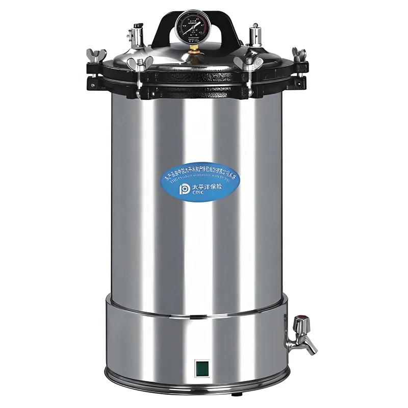 Portable Medical Lab 18L 30L High Temperature Steam Sterilization Machine 24 Liter Small Retort Vertical Sterilizer Autoclave