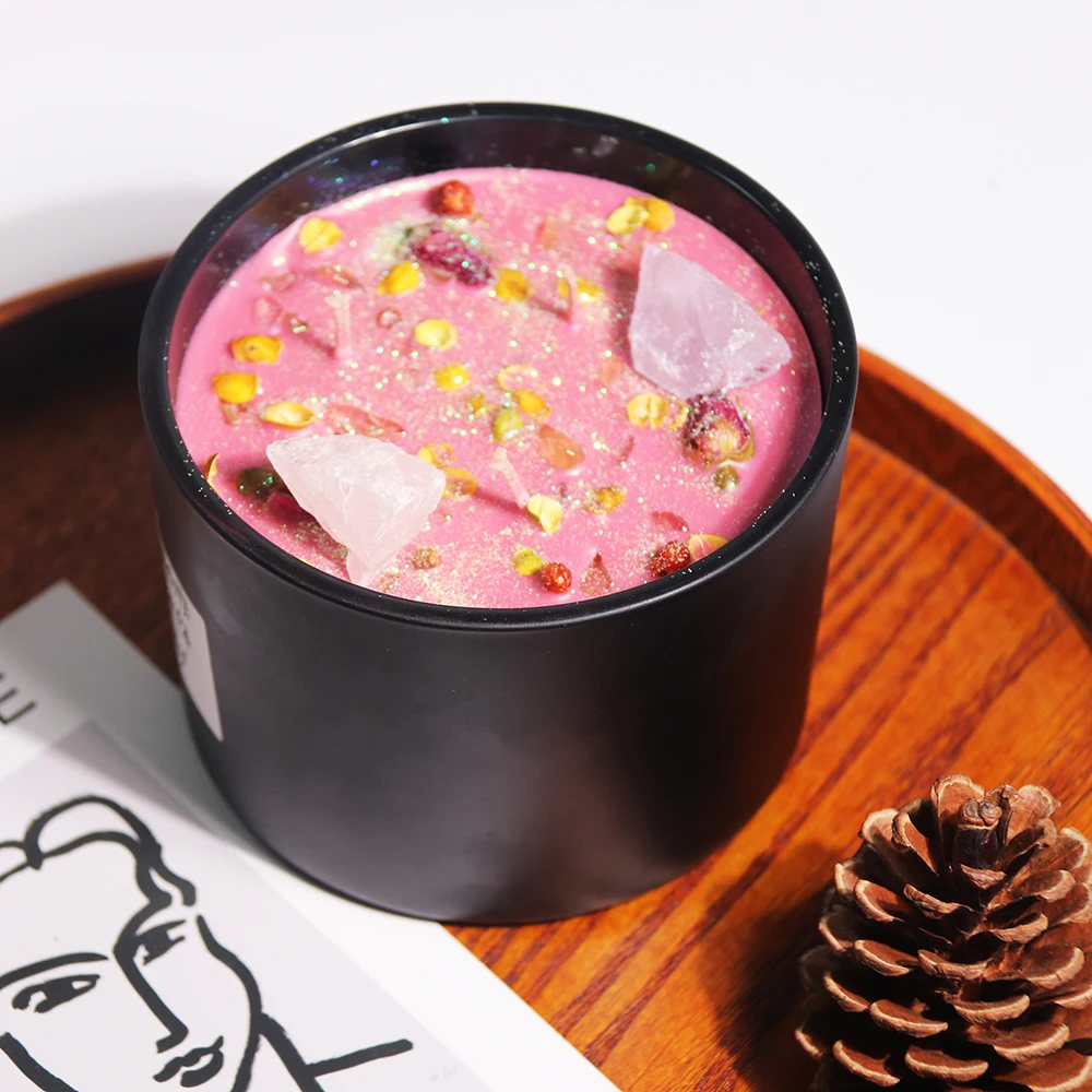 Wholesale Quartz Natural Crystal Healing Soy Wax Luxury Aromatherapy Scented Candle With