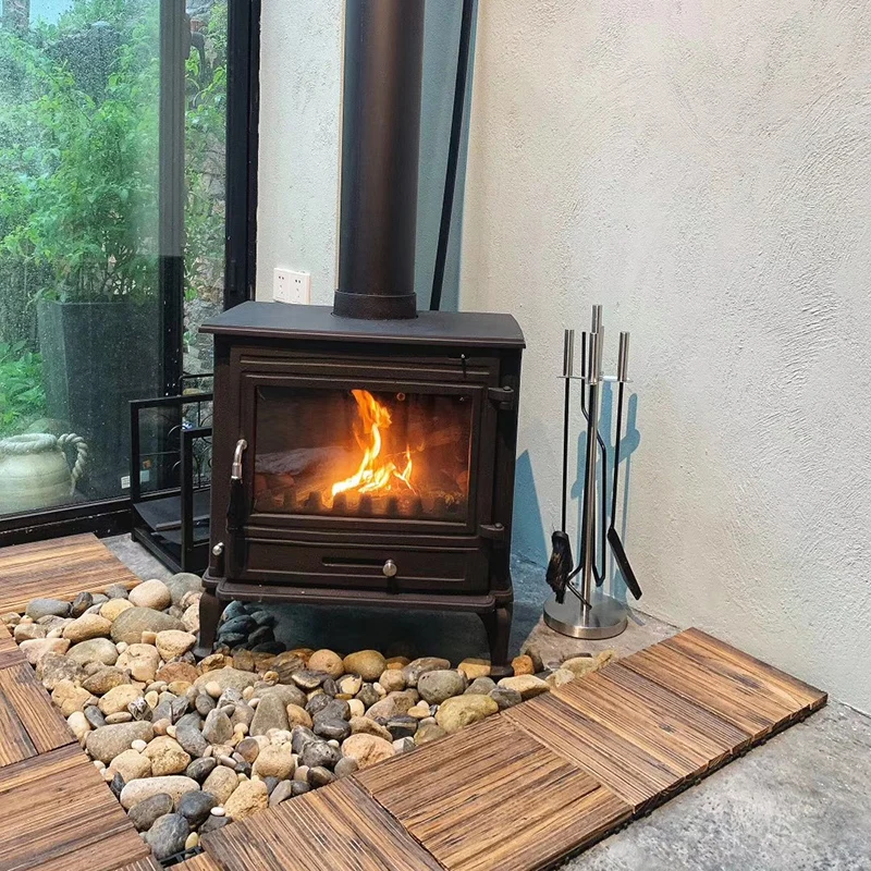 Mantels Matt Black Fire Suspended Fireplace Wood Burning