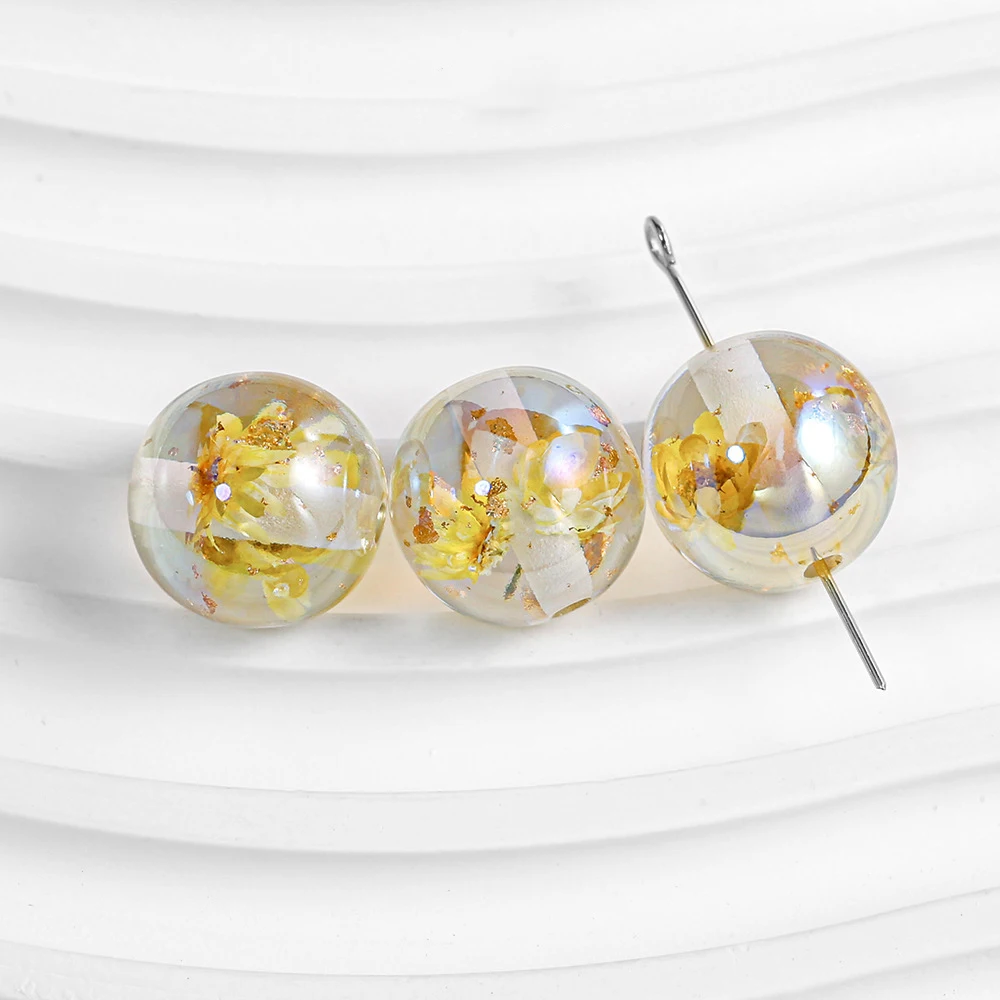 Crystal New Design UV Plating Color 16mm Round Acrylic Beads Wholesale Plastic Loose Beads for DIY Bracelets