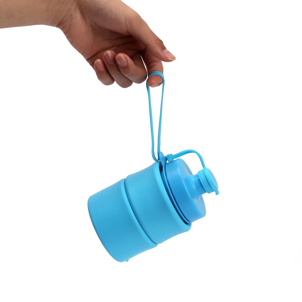 Customized BPA Free Expandable Collapsible Folding Water Bottle Outdoor Travel Sports Drink Silicone Foldable Water Bottle