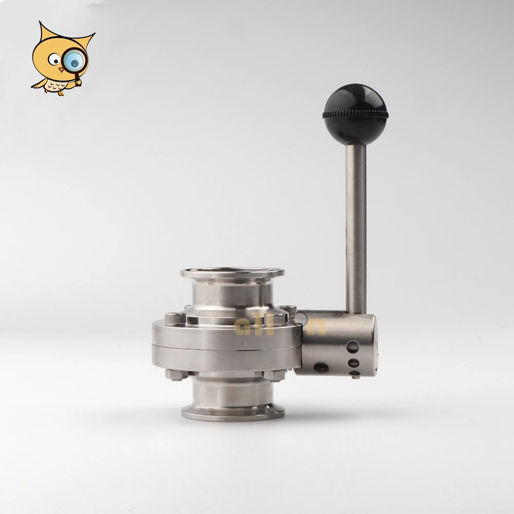 ALL IN Top Rated 304 Stainless Steel 1.5 Inch Tri Clamp Sanitary Pull Handle Butterfly Valve for Brewery Tube Connection