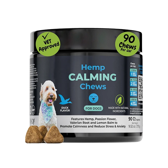 OEM Calming Treats Dogs Anxiety Relief Pet Soft Chews Treats Helps dogs with separation anxiety Pet calming chewable tablets