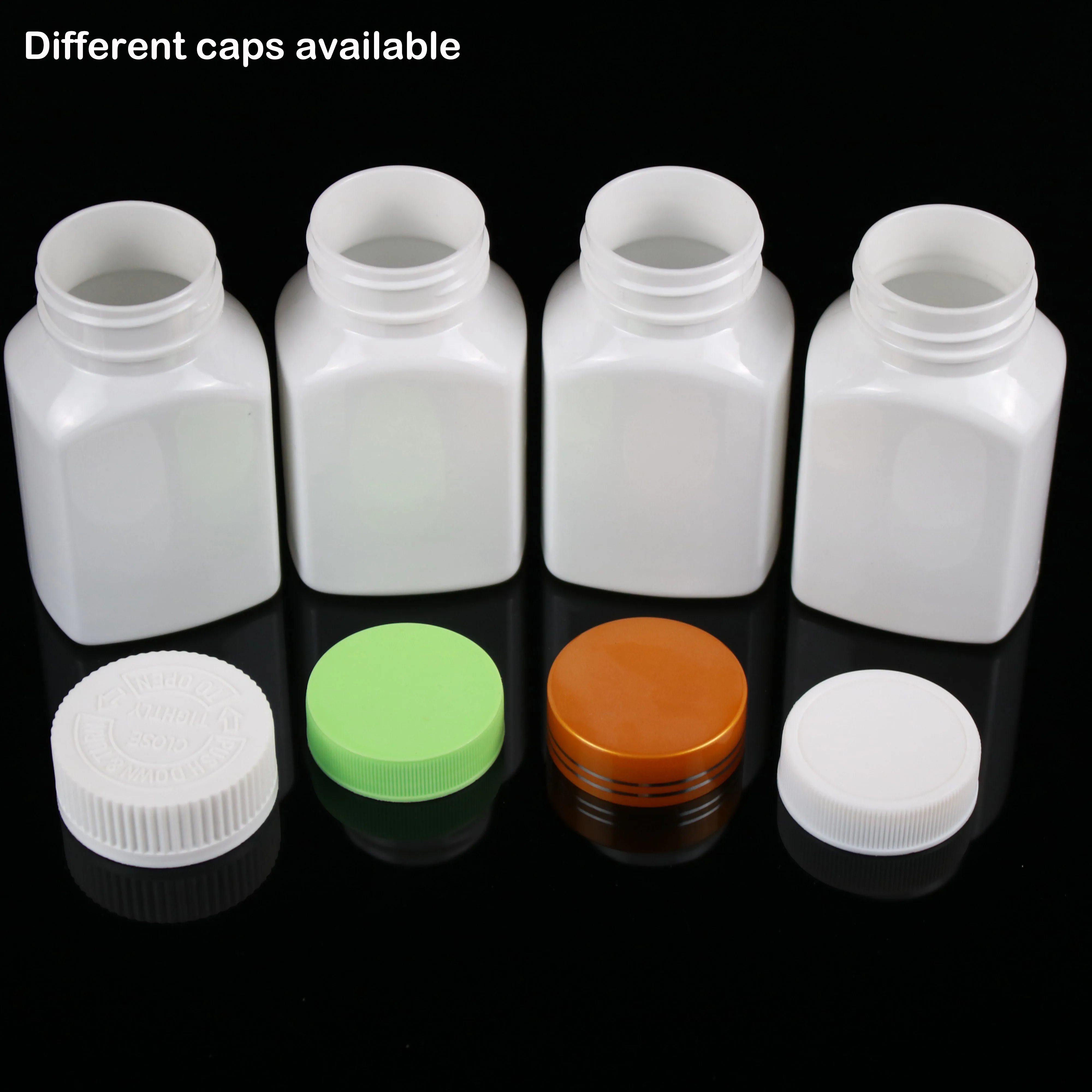 120ml PET plastic square pill bottle for pharmaceutical packaging