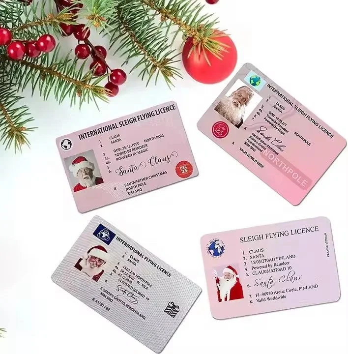 yuwei Santa Driver License Sleigh Flight Licence Santa ID Card Christmas Eve Party Supplies Christmas Eve Driving Licence
