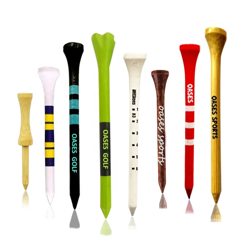 70mm 83mm Factory Direct Customized Printed Wooden Bamboo Golf Tees with Plastic Bag