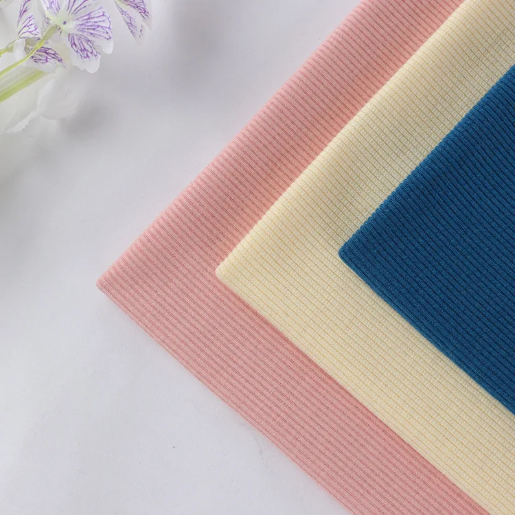 Wholesale 190g Rayon Modale rib knitting 2*2 pit spring and summer knitted fabric underwear bottoming shirt