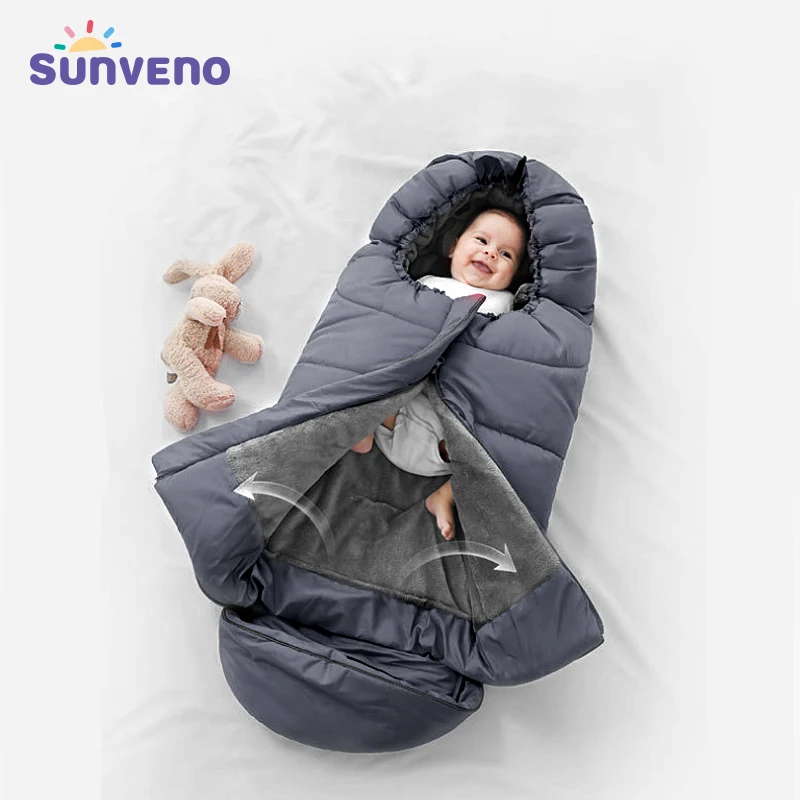 Sunveno Stroller Sleeping Bag Winter Stroller Envelope for Newborn Warm Stroller Footmuff Toddler Bunting Bag Outdoor