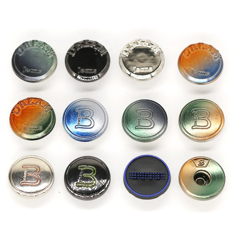 Дизайнерские необычные металлические пуговицы под заказ для одежды из цинкового сплава джинсов