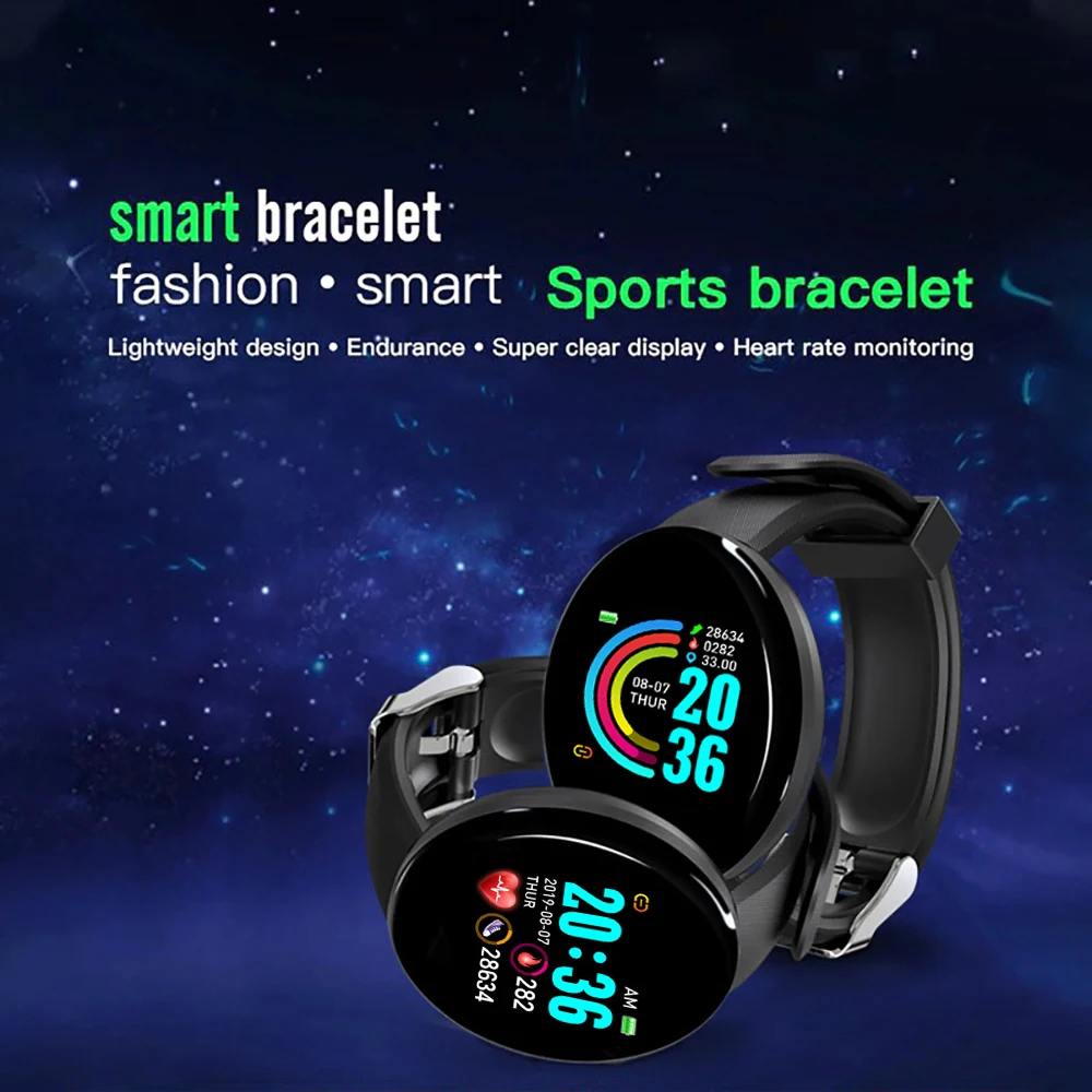 D18S Smart Watch D18 IP67 Waterproof Fitness Tracker Hot Sports Watch Heart Rate Wristband for IOS Android