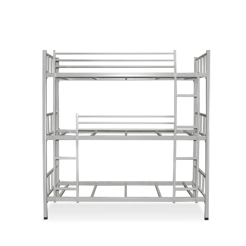 
Commercial steel tube frame triple decker bunk bed detachable bedroom furniture with table for adult 