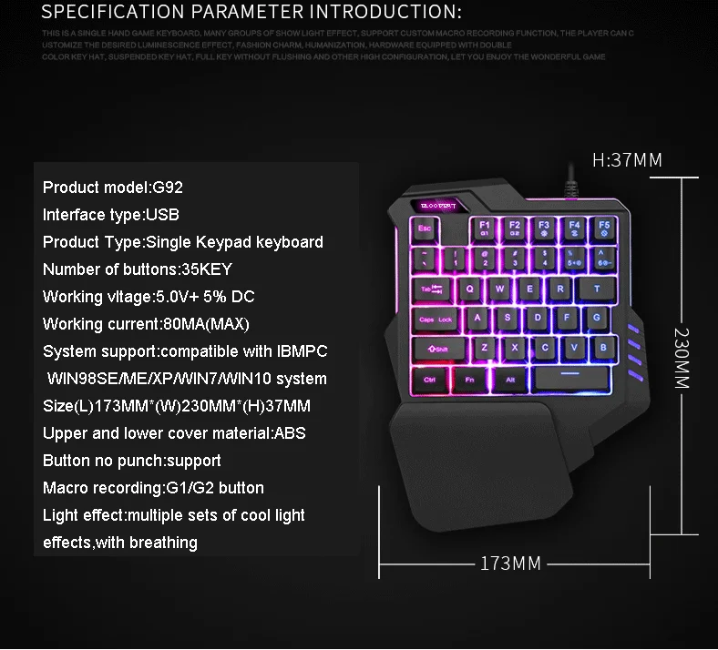 OEM one-handed gaming waterproof mechanical keyboard suitable for Xbox Ps5 PS4 keyboard mouse combo for mobile phone