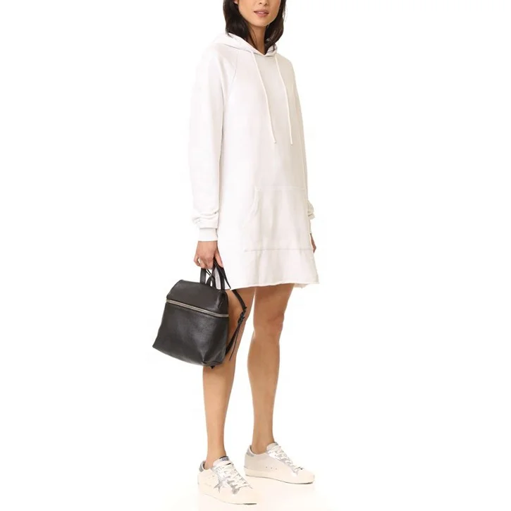OEM new design women longline hoodie rolled hem oversized hoodie dress