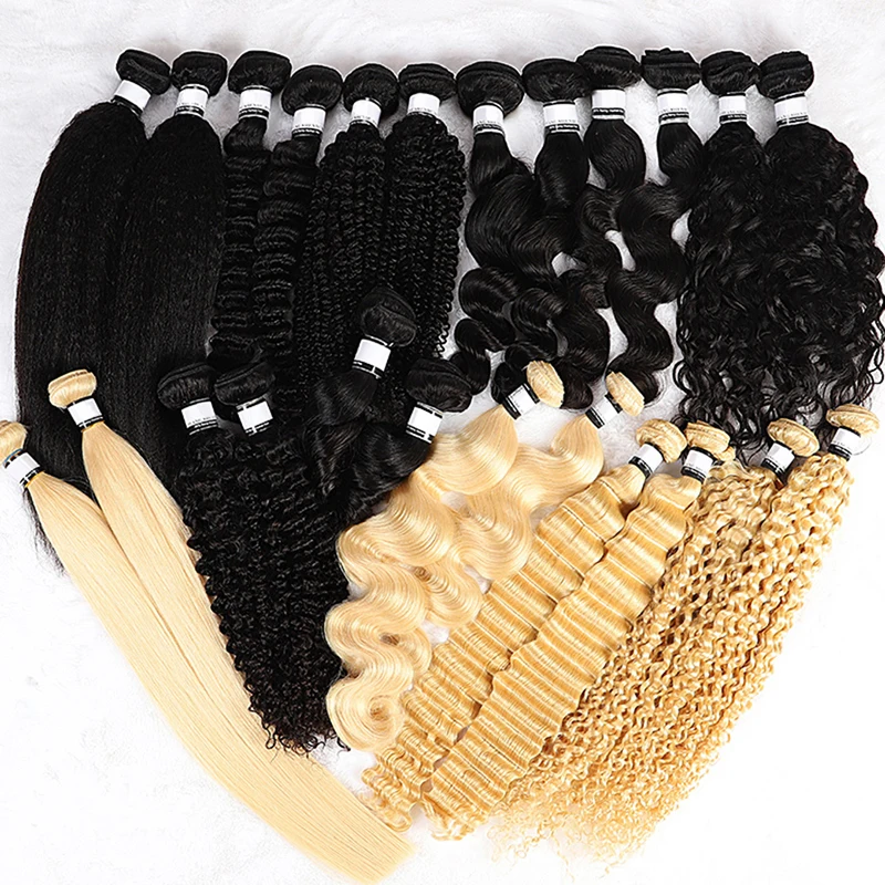 lace front natural human hair wigs cheap curly burmese raw hair bundles vendors closure 613 virgin remy 100% Human Hair Bundle