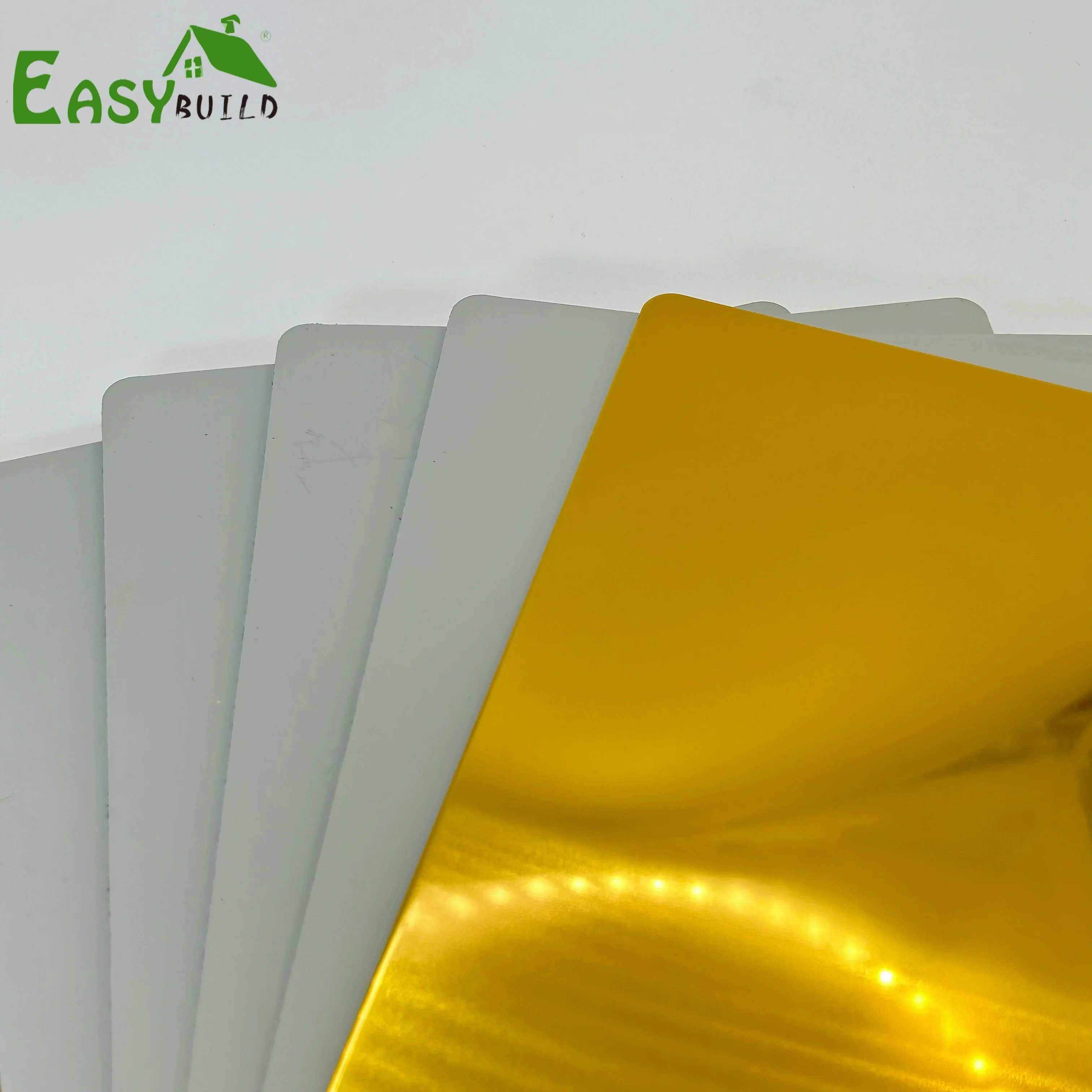 Factory purchase Gold Or Silver Mirror Aluminum Composite Panel decorative material