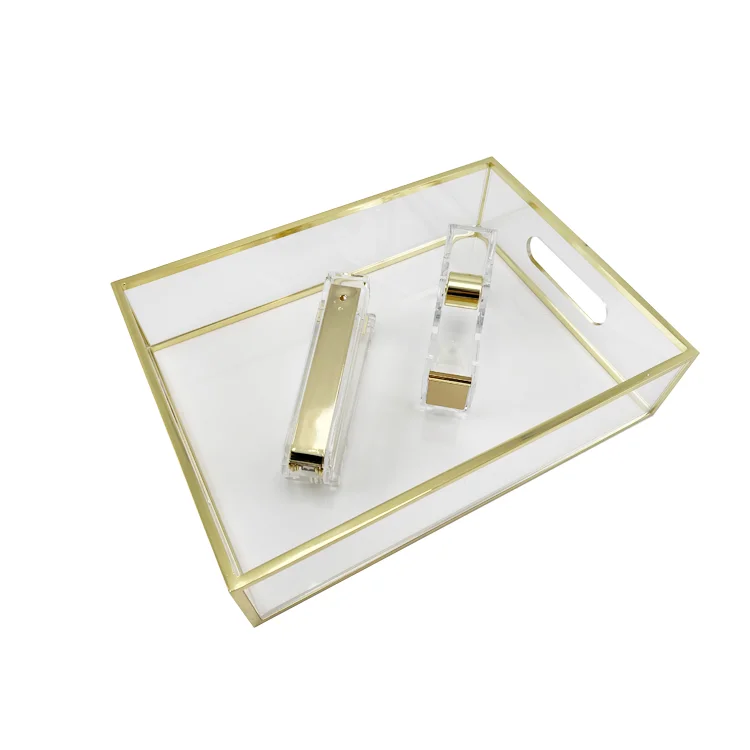 Gold Side Stationery Set Office Desk Organizers Pen Holder Manual Stapler Tape Dispenser Staples Remover Kit