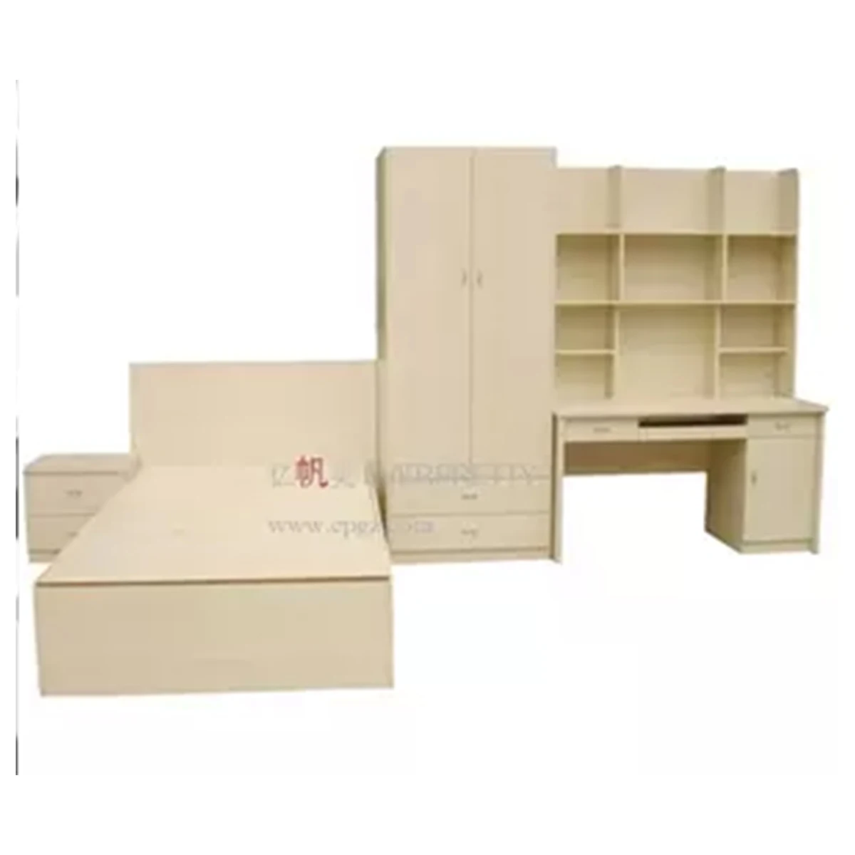 Sharing Desk with Bookshelf School Student 3 Tier Bunk Bed Metal Frame Bunk Beds Steel Bunk Bed Set