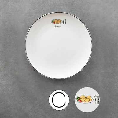 Fine Bone China Hand Painting Carton Pattern Dessert Dish 8inch High End Porcelain Plate