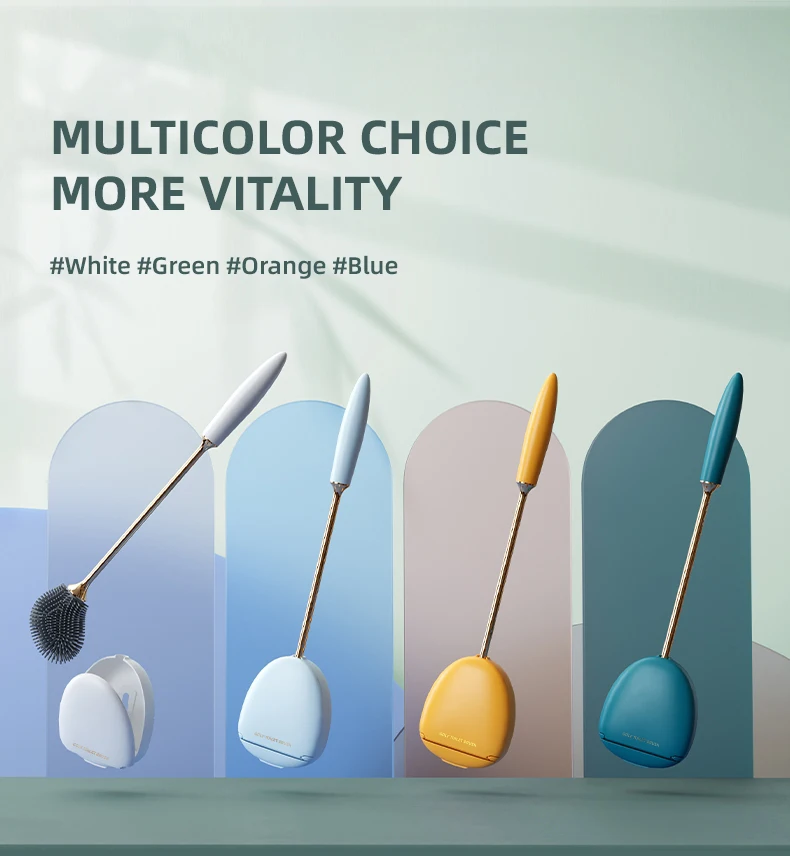 Sanga New TPR Household Cleaning Tools & Accessories Automatic Wall Mounted Plastic Cleaning Toilet Brush for Bathroom