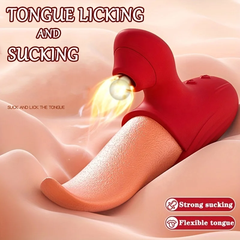 3 in 1 Lifelike Realistic Tongue Licking Vibrator G-spot Nipple Double Stimulator Sucking Vibrators Adult Sex Toys for Women