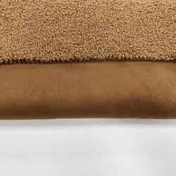 Custom polyester suede fabric high quality suede bonded faux fur fabric
