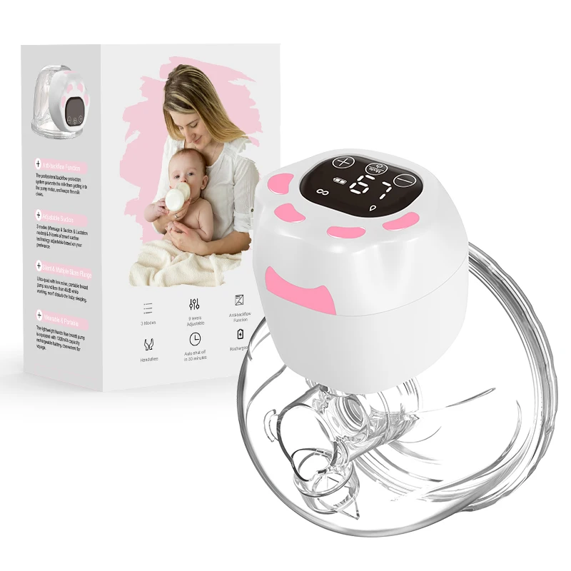 LCD touch easy operate 1200mah dustyproof design 3 modes wearable health safe material breast pump tool device
