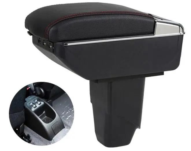 Leather Car Center Console Armrests Storage Box for Kia Forte K2 Rio 2009~2017