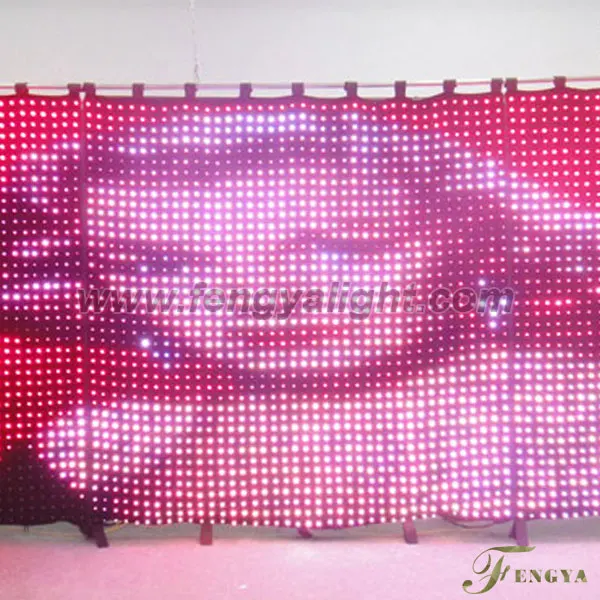 P5 3x4M Stage background Led video curtain star cloth