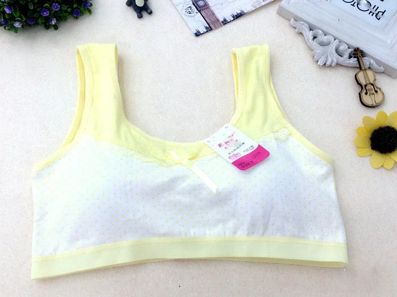 
Custom oem china cute cotton vest racerback sports underwear first bra for teen girls 