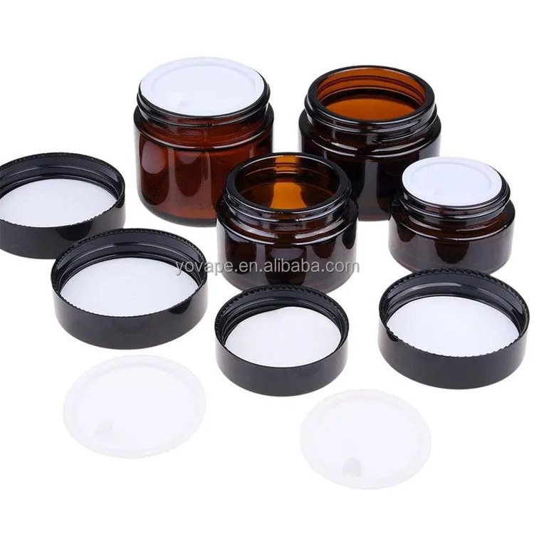 RTS Makeup Tool Cosmetic Storage Packaging 5g 5 g 5gr Mini Small Container Brown Skin Care Face Balm Cream Amber Glass Jar Pot