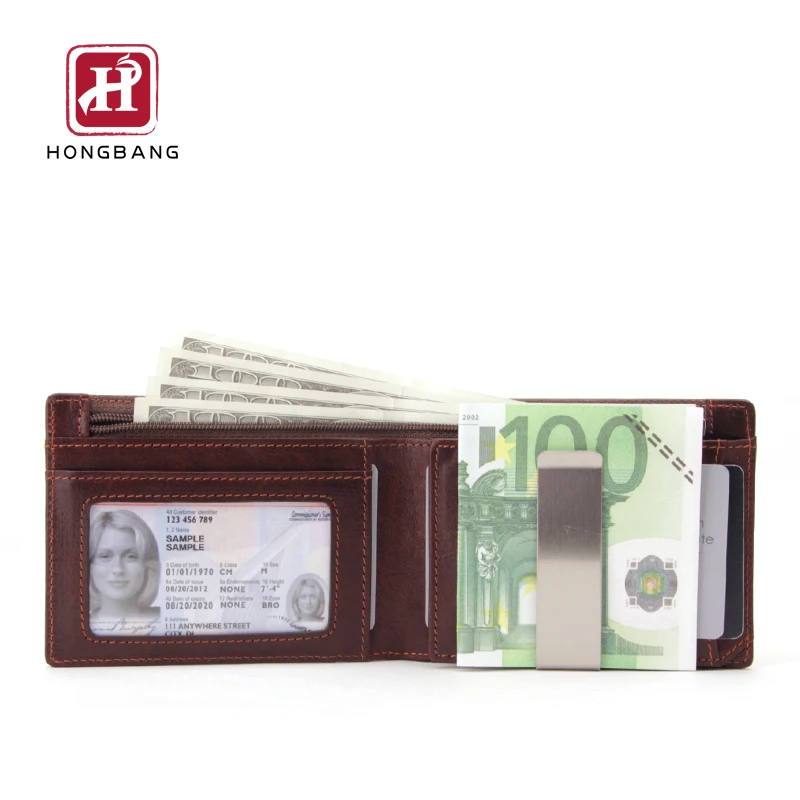  Лидер продаж на Amazon кошелек из искусственной кожи с RFID-блокировкой мужские кошельки зажимом для денег и карманом наличных