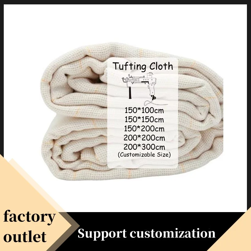 Fabric Cotton Polyester double-strand monks rug grey 1m*1m Anti-slip cloth tufting cloth backing fabric with marking line