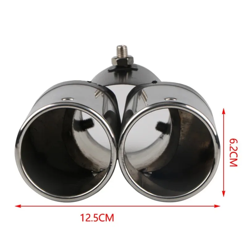 Car Exhaust Muffler Tip Stainless Steel Straight TailPipe Muffler Silvery Burnt Exhaust Tailpipe Tip Auto Modification Parts