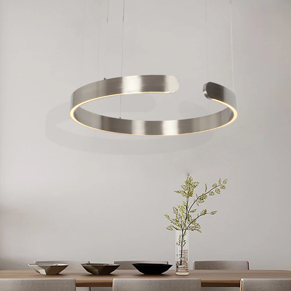 Modern LED Chandelier Light Round Rings Style Pendant Light Study Bedroom Restaurant Creative Luminaire