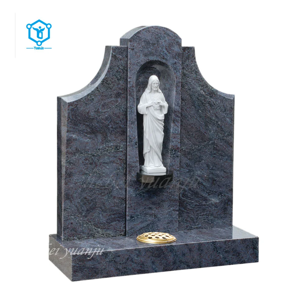 YUANJU Wholesale high quality marble tombstones and monuments black stone granite guitar tombstones