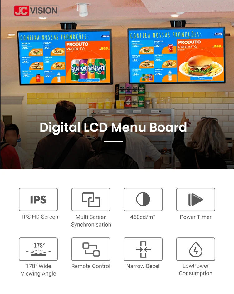 43inch Indoor Lcd Advertising Display LCD Digital signage Player Android System Digital Menu Board