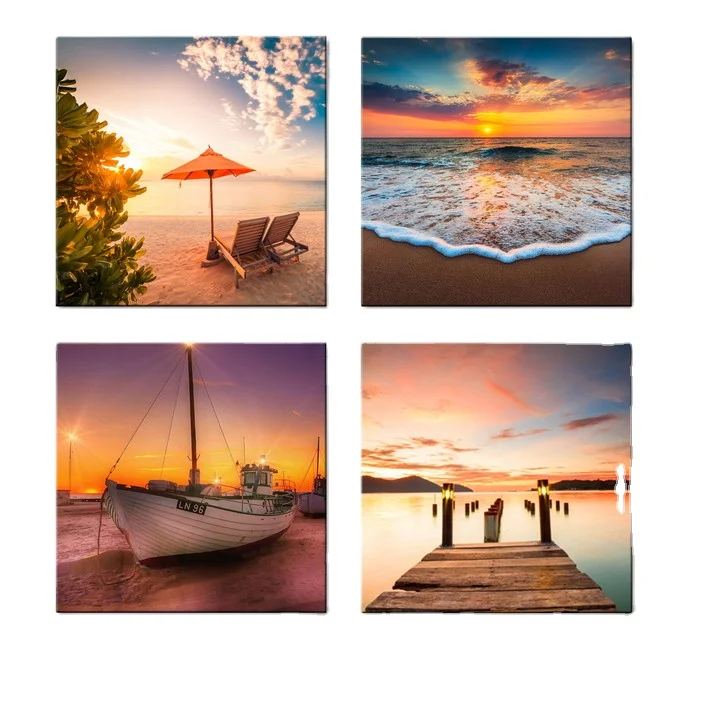 Wholesale seascape canvas printing set custom wall art print home decor manufacturer
