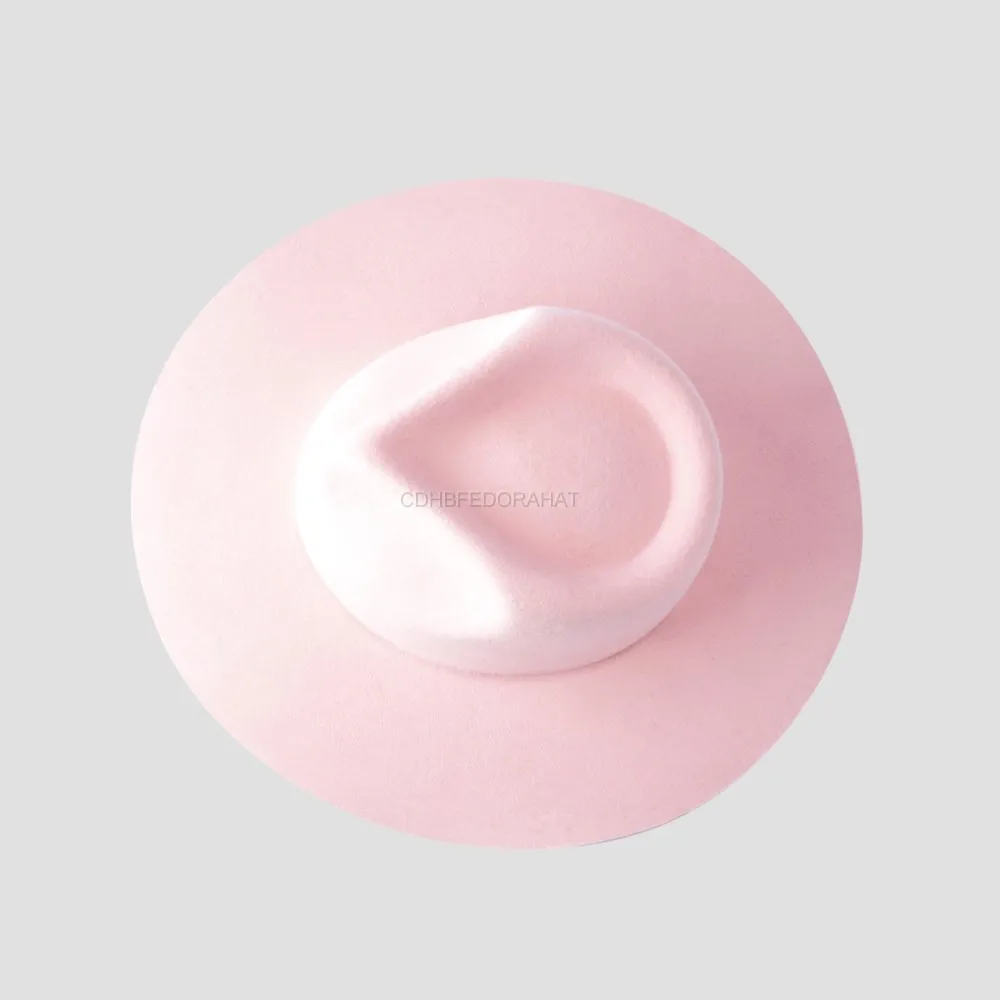 Fashion Pink Felt Fedora Hats Pure Australian Wool Wide Brim Fedora Hat For Women