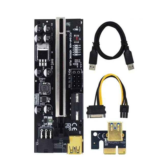 Riser 010s Plus PCI-E Riser VER010S Riser GPU USB3.0 Cable PCI Express X16 15pin to 6pin Power